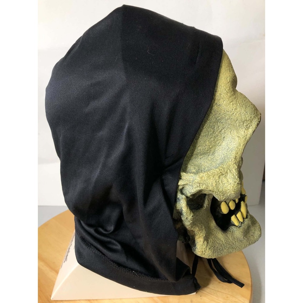 Vintage 90s Paper Magic Group Skull Mask Halloween Adult OS Hooded Grim Reaper - Picture 6 of 14